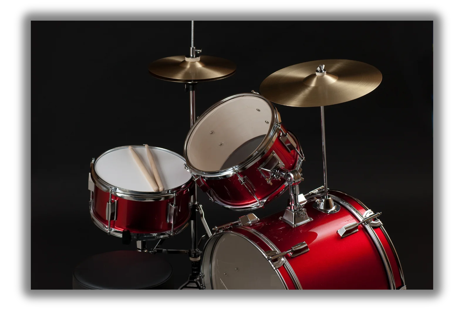 Batería acústica en estudio